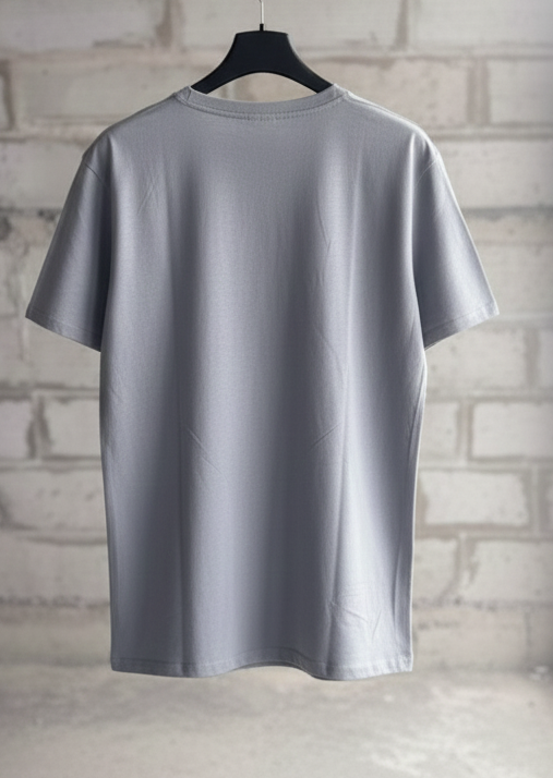 Oversized Light Gray T-Shirt with Abstract Calligraffiti Front Print - Urban Streetwear Art Tee